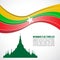 Abstract Myanmar flag wave and Shwedagon Pagoda