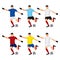 Abstract nationals football uniform:Brazil, German, Argentina, Spain, England, France-vector image with easy editable colors-to