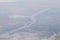 Abstract natural vintage aero landscape background with Amazon River in Brazil, seen from an airplane