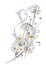 Abstract nature treble clef decorated with summer and spring flowers, notes. Light and relax music.