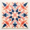 Abstract Neoclassical Tile Design With Playful Symmetry