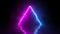 Abstract neon background. Glowing lines a triangular geometric shape. Animation of the loop. Pyramid of ultraviolet light, pink an
