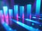 Abstract Neon Bar Graph in Blue and Pink Tones