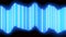 Abstract neon blue music equalizer of vertical narrow stripes isolated on a black background. Design. Music player