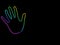 Abstract neon hand