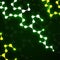 Abstract neon molecule structure of DNA