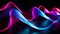 Abstract neon painting with flowing wave pattern generated by AI