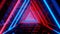 Abstract neon triangle glowing tunnel