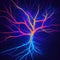 Abstract network of nerve endings on a blue background. Image generated by Ai