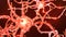 Abstract neural cells with luminous dots. Synapses and neuronal cells send electrical chemical signals. Neuron of