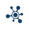 abstract neuron cell biotech molecule atom nanotechnology logo vector icon