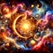 Abstract new age space background - intergalactic