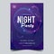 Abstract Night dance party music night poster glowing template. Party event flyer invitation.