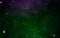 Abstract night dark green and purple sky overlay falling overlay texture with starlight space universe pattern on dark space