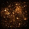 Abstract Night Sky with Golden Star Cluster and Glowing Particles