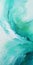 Abstract Ocean Wave Painting In Light Emerald And White