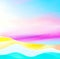 Abstract ocean wave with sun and sky, curvy lines and fluid swirls