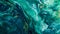 Abstract Oceanic Blue to Emerald Green Fluid Patterns