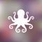 Abstract octopus on blurred background
