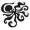 Abstract octopus figure. Good for tattoo. Editable vector monochrome image with high details isolated on white