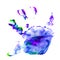 Abstract oil color. Prints of children\'s handprints.