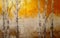 Abstract oil painting birch tree illustration, big tree background wall.