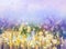 Abstract oil painting flowers plant. Dandelion flower in fields