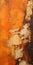 Abstract Oil Painting Industrial Fragments On Orange Paintsplattered Canvas