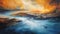 Abstract Oil Paintings: Seascape Water Paintings In The Style Of Michael Page