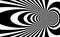 Abstract op art black and white lines in hyper 3D perspective vector abstract background, artistic illustration psychedelic linear