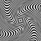 Abstract op art graphic design. Illusion of torsion rotation movement.