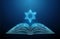 Abstract open Torah book with star of David