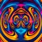 Abstract Optical illusion face in bright colorful background. An illusion art graphic made up abstract colorful unique mystery