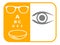 Abstract optician service pictograms. For use as a logo in craft and business.