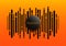 Abstract orange background with concept Sound Wave. and Music Digital Equalizer