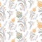 Abstract orange floral seamless pattern