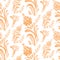 Abstract orange floral seamless pattern