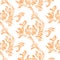 Abstract orange floral seamless pattern