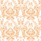 Abstract orange floral seamless pattern