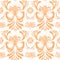 Abstract orange floral seamless pattern