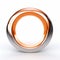 Abstract Orange Ring: Shiny 3d Illustration On White Surface