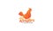 Abstract orange rooster logo vector symbol icon design graphic illustration