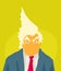 Abstract orange Trump caricature with spiked hair