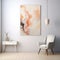 Abstract Orange And White Painting Fluid Simplicity In A Calm And Meditative Room