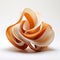 Abstract Orange And White Sculpture: Fluid, Organic Form On White Background