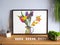 Abstract orchid mind art spiritual watercolor painting illustration design drawing in picture photo frame decoration warm home