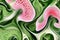 Abstract Organic Green and Pink Biomorphic Shapes