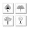 Abstract organic tree line icons logo vectors - eco & bio design