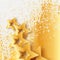 Abstract Origami Gold Stars on white vector background.