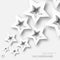 Abstract origami white paper stars background.